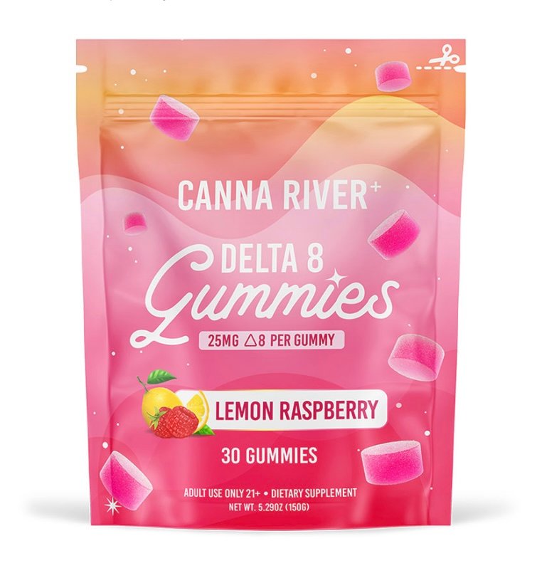 DELTA 8 THC GUMMIES – LEMON RASPBERRY – CANNA RIVER