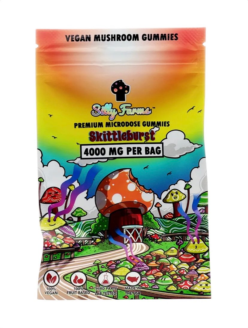 Skittleburst Silly Farms Vegan Mushroom Gummies 4000MG