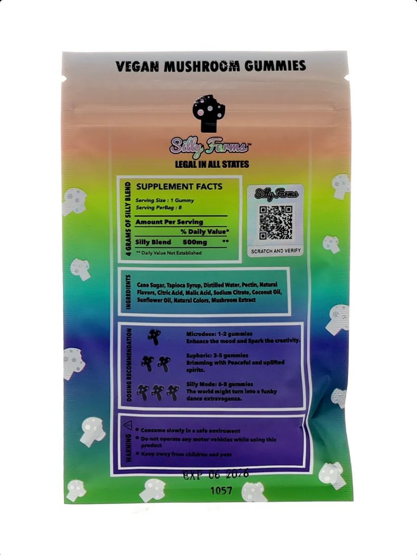Skittleburst Silly Farms Vegan Mushroom Gummies 4000MG - Image 2