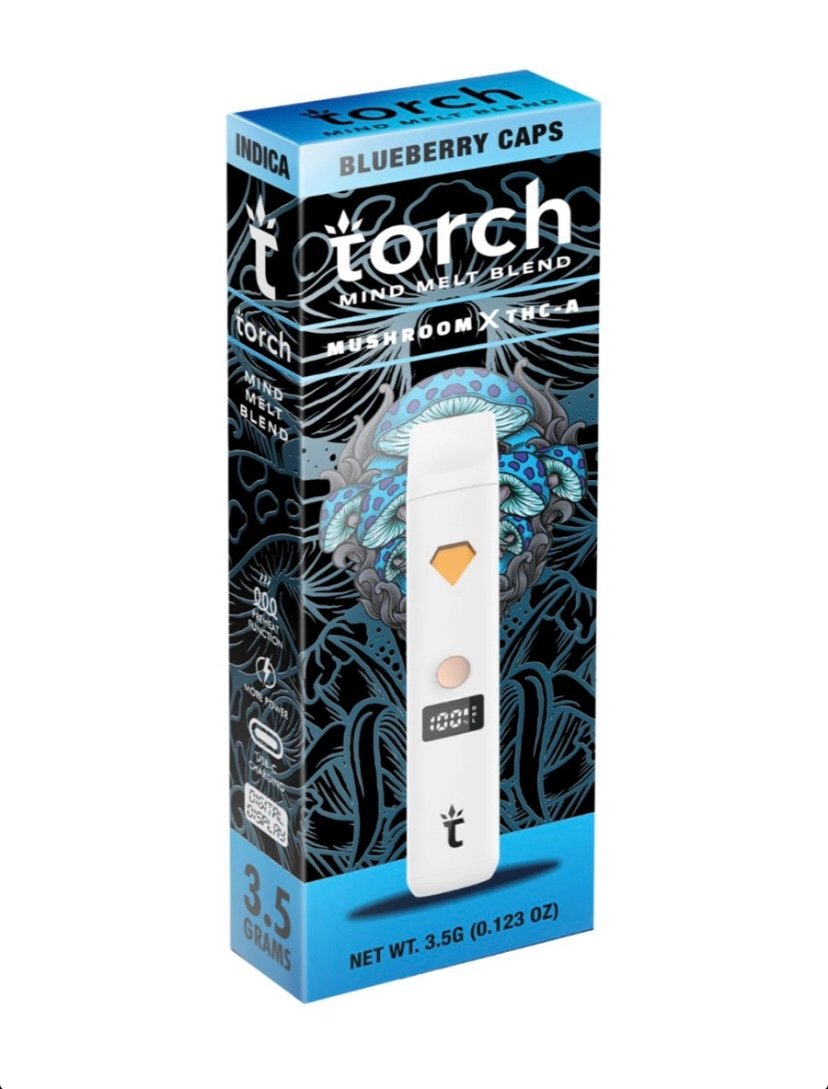 Blueberry Caps Torch Mind Melt Mushroom x THC-A Blend White Series Vape 3.5G