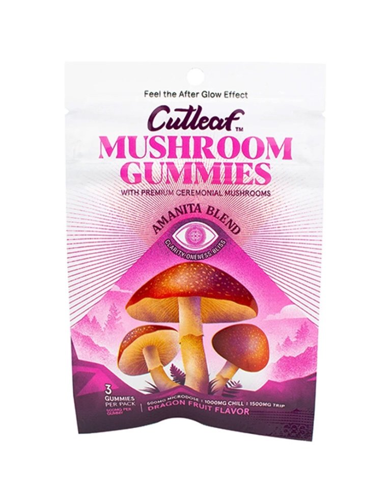Dragon Fruit Cutleaf Mushroom Gummies Amanita Blend 500mg