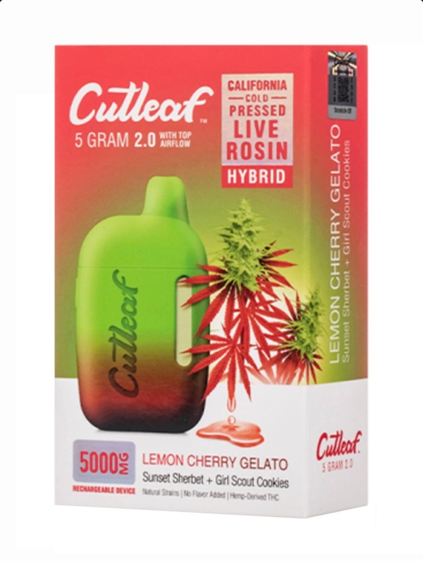 Lemon Cherry Gelato Cutleaf 2.0 CBD THC Live Rosin Vape 5G