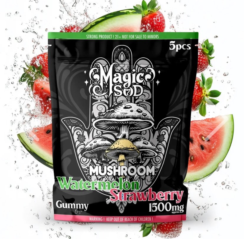 Mushroom Watermelon Strawberry Gummies 1500mg