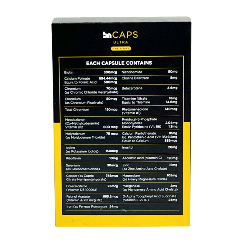 BN Caps Ultra (One a Day) by BN Healthy – 28 Multivitamin Capsules - Image 2