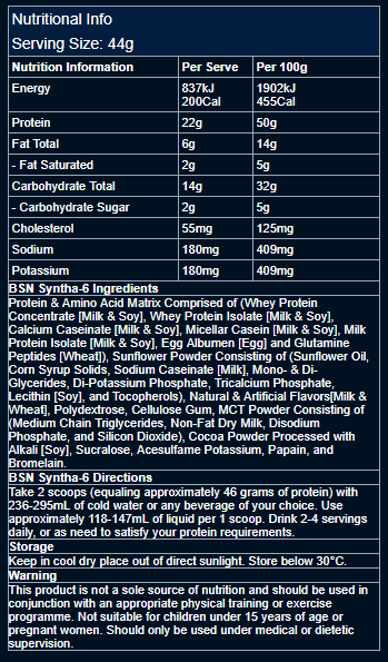 Syntha-6 Protein by BSN (4.56kg) - Image 2