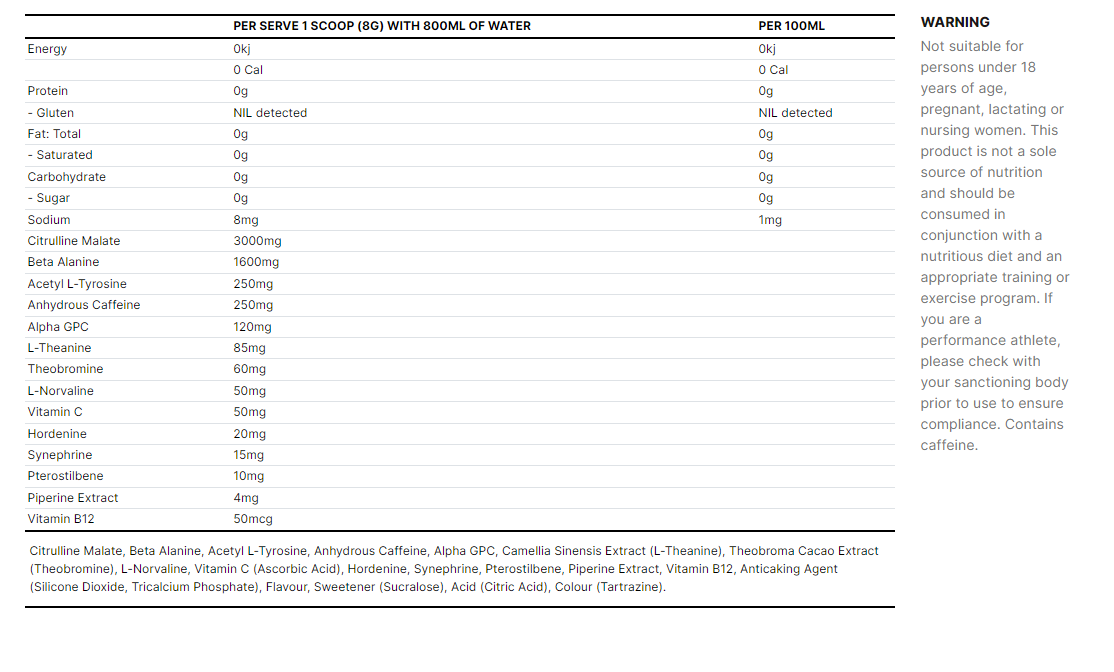 Disorder Pre-Workout by Faction Labs 50 Serves - Image 2