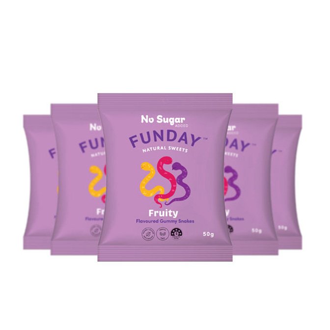 Gummy Natural Lollies (No added sugar) 50g by Funday – Pack Of 5 - Image 5