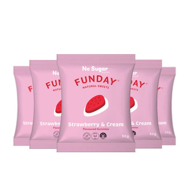 Gummy Natural Lollies (No added sugar) 50g by Funday – Pack Of 5 - Image 3