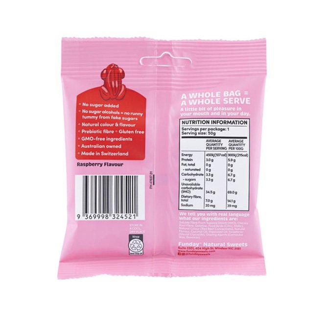 Gummy Natural Lollies (No added sugar) 50g by Funday – Pack Of 5 - Image 12