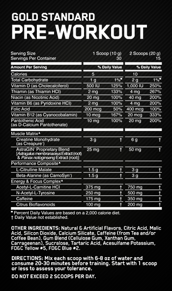 Gold Standard Pre-Workout by Optimum Nutrition 30 Serves - Image 2
