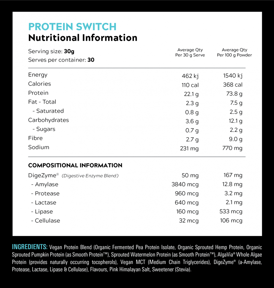 Protein Switch by Switch Nutrition 30 Serves - Image 2